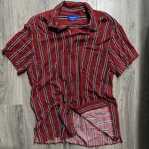 Jack & Jones Men's Burgundy Striped Casual Shirt